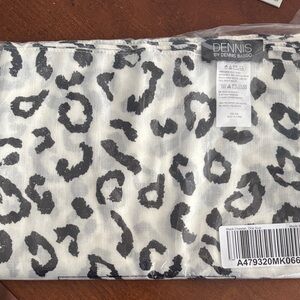 Dennis Basso Black and White Animal Print Scarf